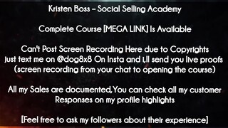 Kristen Boss course - Social Selling Academy download