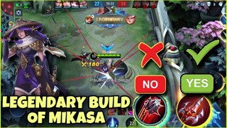 LEGENDARY BUILD BY LEGEND OF FANNY MIKASA | Mobile legends