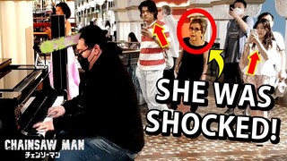 She asked "Do you know Chainsaw Man OP" and this happened... | KICK BACK in public