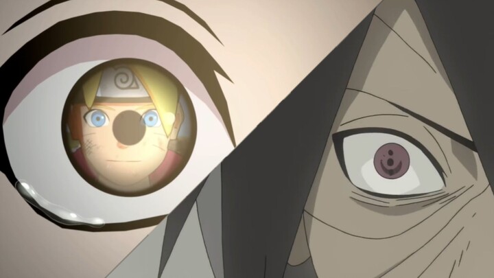 Sharingan "Uchiha Hikari/Uchiha Obito" juga penuh dengan air mata, tetapi mengandung emosi yang sang