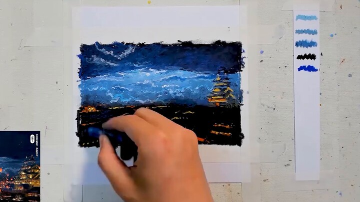 [สีพาสเทล] Speed painting ฉากสวรรค์ประทานพร ถนนในคืนอันมืดมิด ล้วนเป็นภาพลวงตา