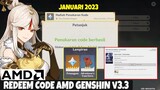 Redeem Code (Primogems) AMD x Genshin Impact v3.3 & Evenet"Melintas Alam Lier" Day 4