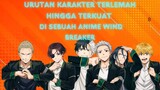 Urutan Karakter Terlemah Hingga Terkuat Di Sebuah Anime Wind Breaker