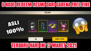 5 KODE REDEEM FREE FIRE TERBARU HARI INI 19 MARET 2022 !! KODE REDEEM FF TERBARU DI JAMIN WORK 100%