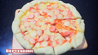 KHÔNG CẦN LÒ BÁNH PIZZA NƯỚNG BẰNG NỒI HOẶC CHẢO. CÁCH LÀM BÁNH PIZZA NGON. BẾP YÊN BÌNH