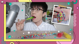 Chewing| Rainbow bead chain long candy + rainbow crystal lollipop