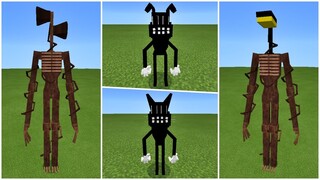 Trevor Henderson's Creatures: Cartoon Cat, Cartoon Dog, Siren Head, Light Head in Minecraft PE Addon