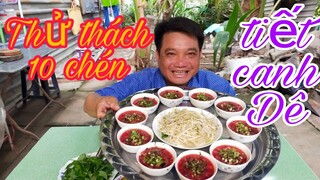 Thử thách Thánh Ăn Vĩnh Long ăn 10 chén tiết canh Dê l Tâm Chè Vĩnh Long