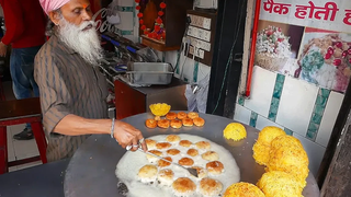 อาหารอินเดียริมถนน - FAMOUS BASKET CHAAT Katori Chaat Lucknow India