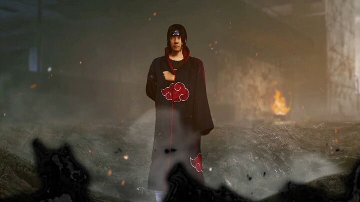 [Efek Khusus] Pada hari ke-21 belajar mandiri AE, Naruto COS berubah menjadi Itachi Uchiha——Amateras