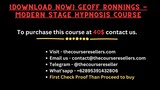 [Download Now] Geoff Ronnings - Modern Stage Hypnosis Course