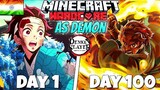 I Survived 100 Days In Minecraft Demon Slayer as a DEMON... And This Is What Happened! (HINDI)
