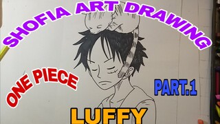 menggambar luffy one piece part.1