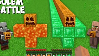 Super GOLEM BATTLE ใน VILLAGE VILLAGER VS PILLAGER ใน Minecraft! โกเลมความลับใหม่ !
