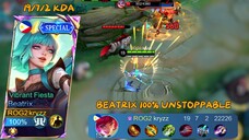 Beatrix 100% Unstoppable 19/7/2 KDA | The Best Gameplay Beatrix, Best Build and Emblem Beatrix