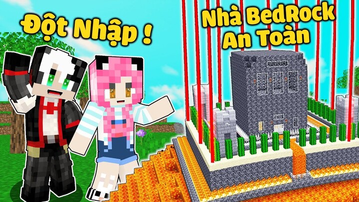 MỀU THỬ THÁCH 24 GIỜ CHẾ TẠO NHÀ SIÊU AN TOÀN TRONG MINECRAFT*REDHOOD ĐỘT NHẬP CĂN CỨ BÍ MẬT CỦA MỀU