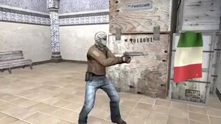 cs-go in the french sever holding the gun be like