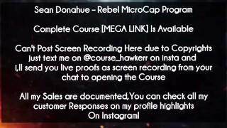 Sean Donahue Course Rebel MicroCap Program download