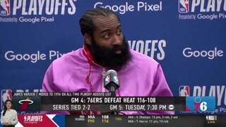 Joel Embiid is real MVP, his comeback is the key - James Harden on 76ers def. Miami Heat 116-108