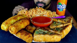 CHICKEN CHOWMEIN, CHICKEN ROLL, SHAHI JHAL TOAST, FANTA| BIG BITES| ASMR MUKBANG EATING| #liveToEATT