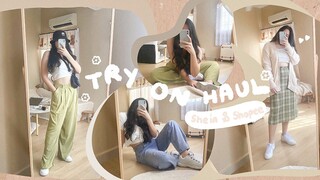 vlog ♥︎ trying on clothing haul (SHEIN & Shopee), make-up unboxing