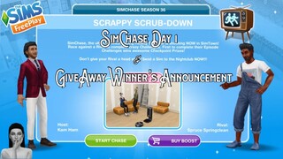 The Sims FreePlay - SimChase Season 36 (Scrappy Scrub-Down) Day 1 + GiveAway Winners Announcement