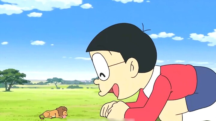 Đôrêmon: Nobita bắt sư tử làm thú cưng và dọa chó của Tiểu Phúc thành chó ngu