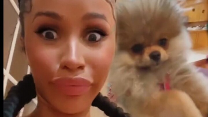 การไลฟ์สดของ Cardi B กับหมาน้อย Fluffy ผู้ไร้ทางสู้