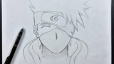 Anime sketch | how to draw kakashi hetake step-by-step