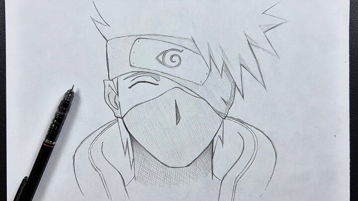 Step by Step How to Draw Kakashi Hatake from Naruto   DrawingTutorials101com