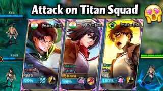 AOT SQUAD GAMEPLAY!🔰EREN, MIKASA, LEVI🪽🧣⚔️