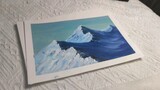 [Hội họa] Quá trình vẽ tranh núi tuyết bằng sáp dầu