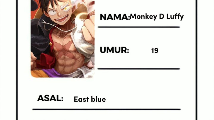 id card monkey d Luffy