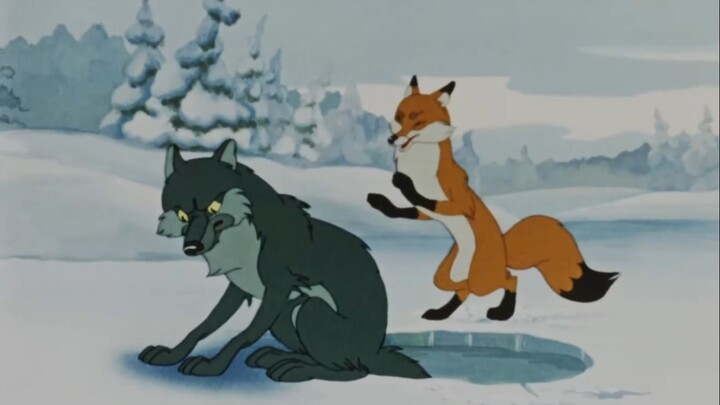 Classical poetry style animation commentary: In 1958, an old Soviet wolf was tricked by a fox and hi