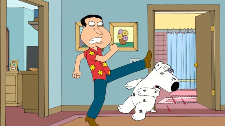 [Family Guy] Brian sleeps with Q's dad and gets beaten up