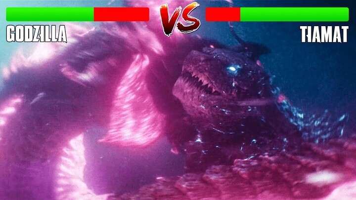 Godzilla Vs Tiamat Battle Scene 4K | Godzilla X Kong The New Empire But Health Bar Is Enabled