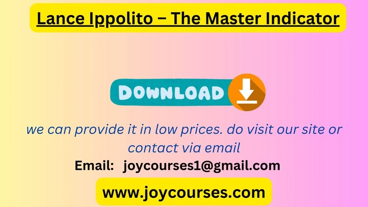 Lance Ippolito – The Master Indicator