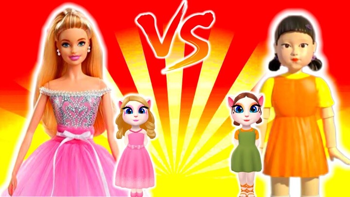 My talking angela 2 Barbie Vs Squid Game Cosplay Makeover