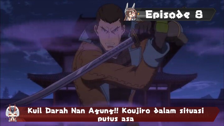 Sengoku Basara - Kuil Darah Nan Agung!! Koujiro dalam situasi putus asa - Episode 8 - Sub indo