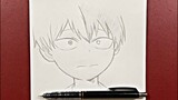 Anime drawing | how to draw kid todoroki shoto step-by-step