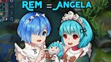 ANGELA is REM?!😳Angela Rem skin💙(Dove and Love) mobile legends