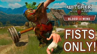 Witcher 3: Golyat using FISTS ONLY! DeathMarch!