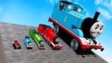 Big & Small Thomas & Friends vs Stairs Jumps Down | BeamNG.Drive