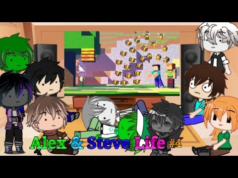 Monster School react to Alex & Steve Life #4