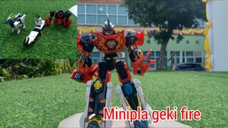 robot minipla, gekifire phối hợp cơ thể tối ưu của gekiranger