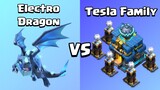 Every Level Electro Dragon VS Every Level Tesla Family | Clash of Clans