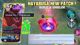 HAYABUSA DI BUFF LAGI ! TUTORIAL, BUILD DAN EMBLEM HAYABUSA DI PATCH TERBARU 🔥 TOP GLOBAL HAYABUSA !