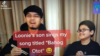 Loonie's son sings my song titled "Bahog Otot" 😆 #Wala lang happy lang ko 😁