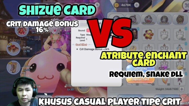 SHIZUE CARD VS ATRIBUTE ENCHANTMENT CARD !! BAGUS MANA?? KAPAN HARUS DIPAKAI?? - RAGNAROK X
