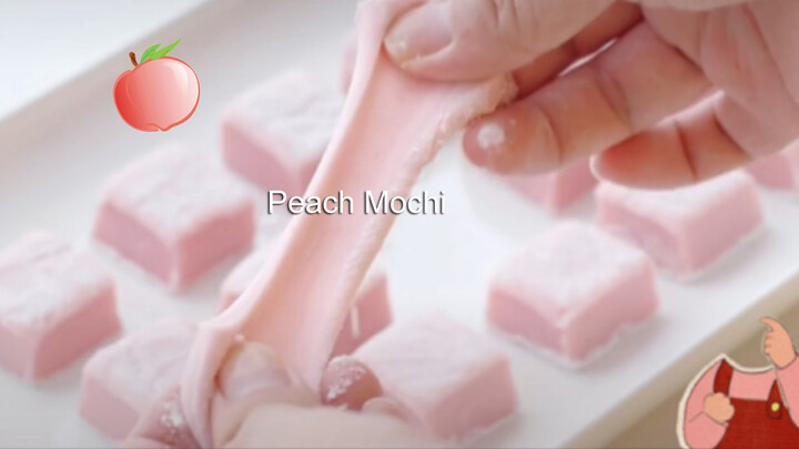 Making the Popular Dessert Peach Mochi